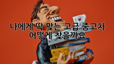 나에게 딱 맞는 고급 중고차, 어떻게 찾을까요?