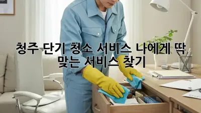 청주 단기 청소 서비스: 나에게 딱 맞는 서비스 찾기